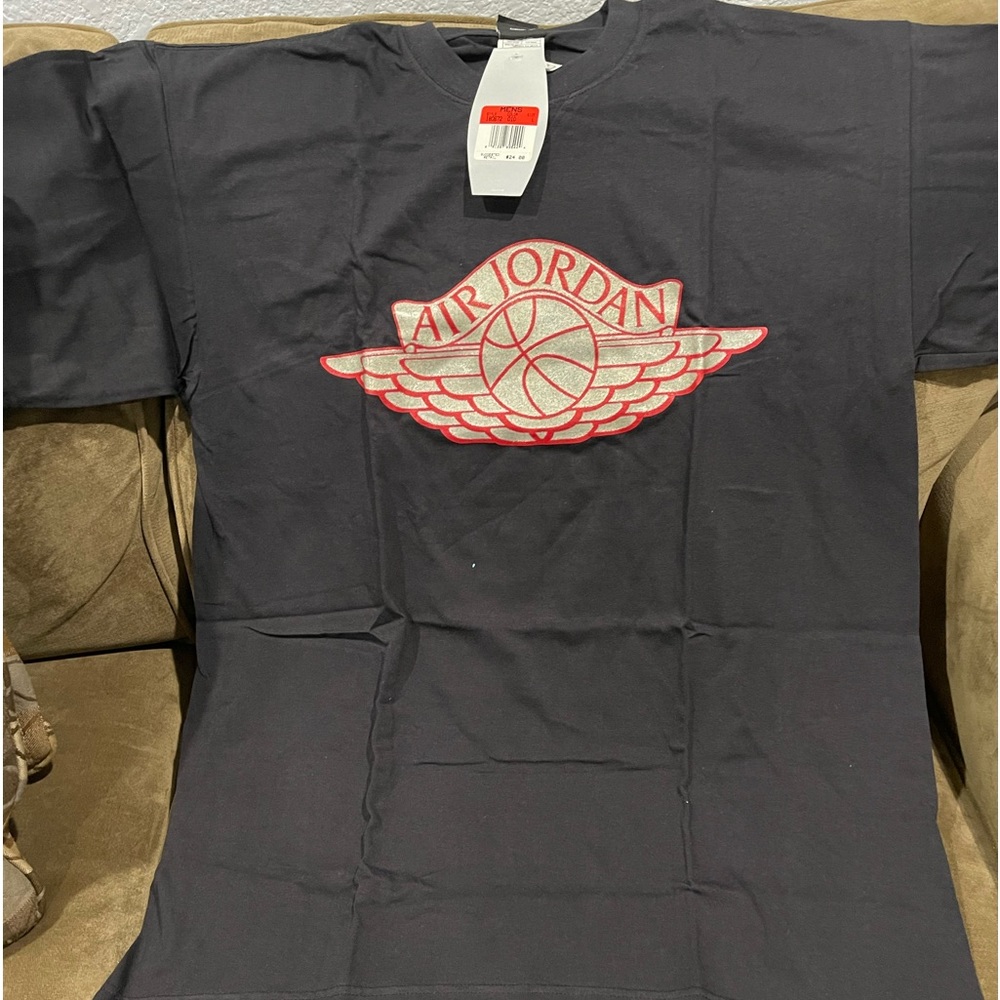NIKE AIR JORDAN 1 WINGS T-SHIRT BLACK/RED SIZE LARGE MENS